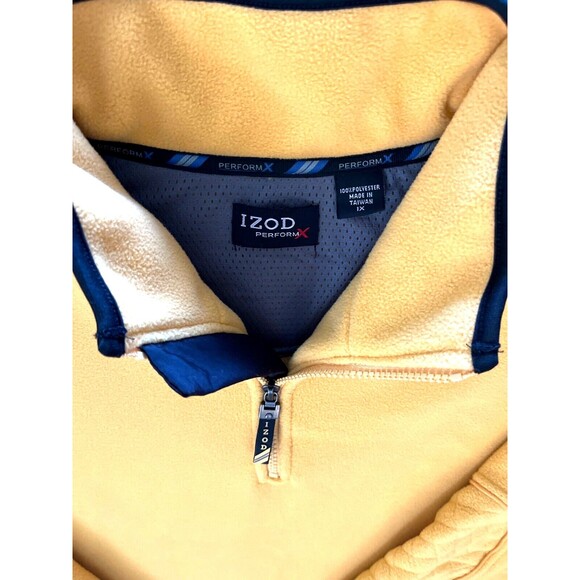 Izod Perform X Women's 1/4 Zip Fleece Pullover Jacket slash pocket sz 1X–Yellow - Picture 10 of 10